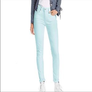 7 For All Mankind Aqua Straight Leg Cotton Pants Size 26 NWOT